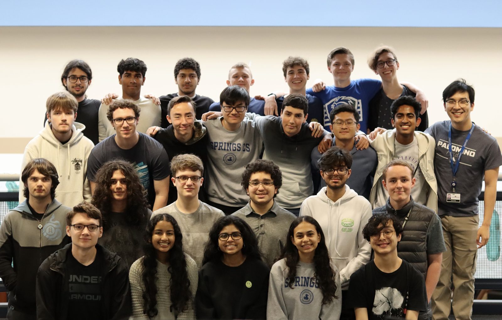 Charles with his computer science students at Clear Springs High School